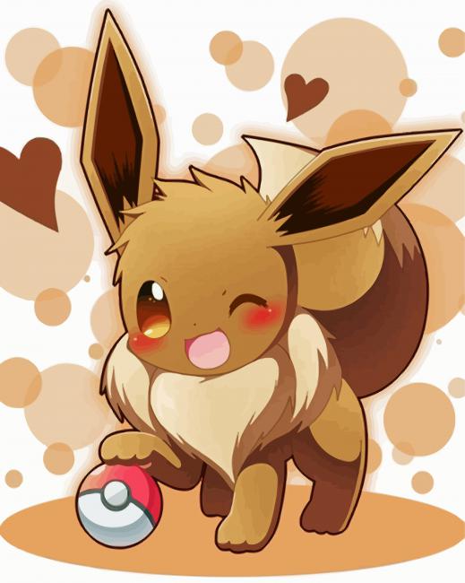 Eevee Pokemon Anime - Paint By Numbers - Painting By Numbers